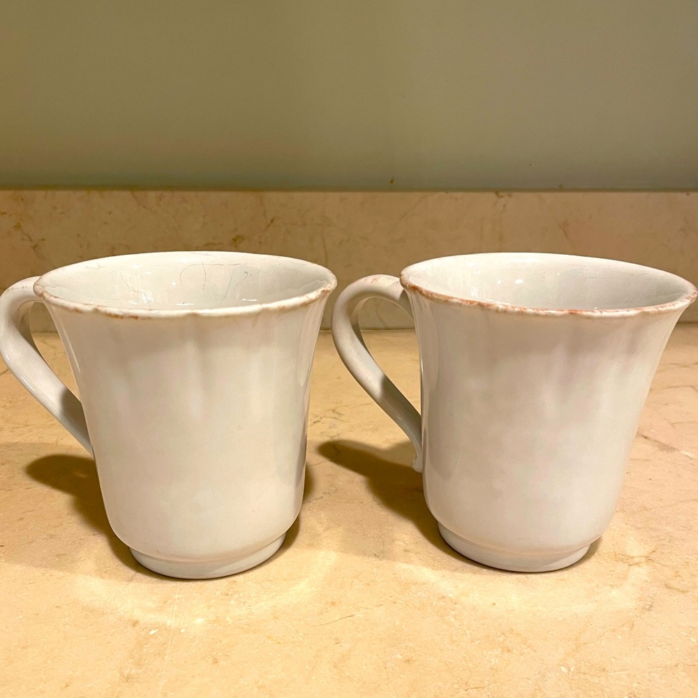Casafina Impressions Linen White Coffee Mugs